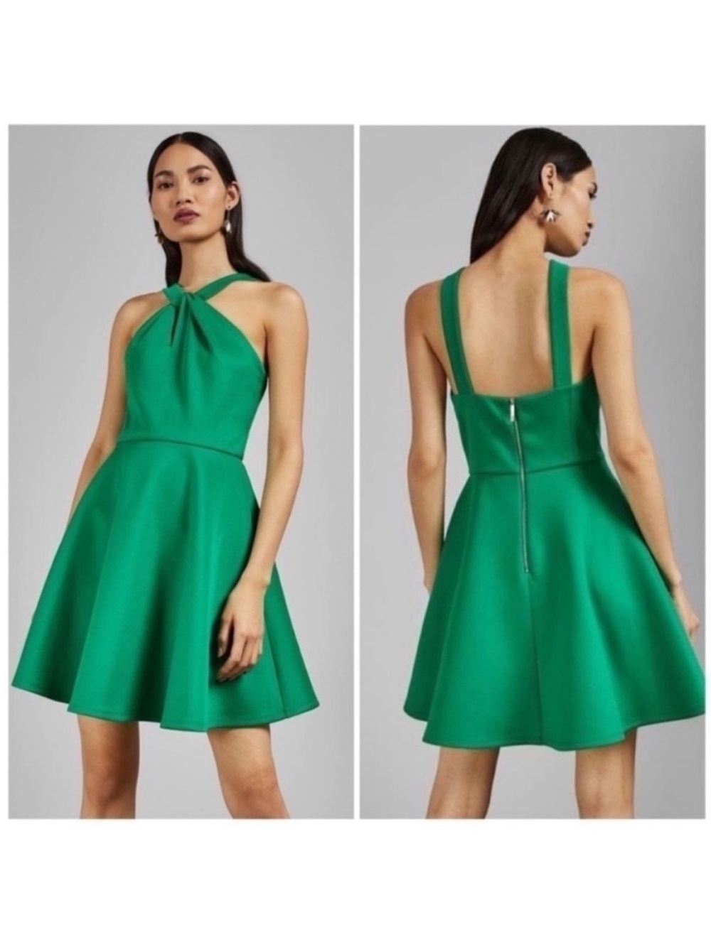 Ted Baker Freeda Mini Skater Dress Green